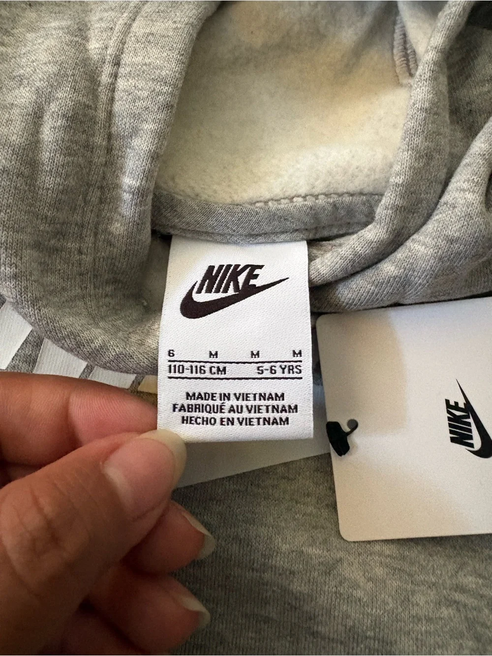 Nike Kids Gray Hoodie with White Logo